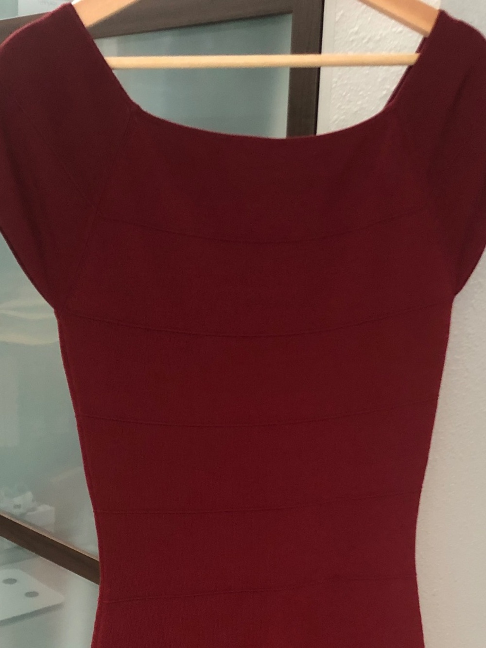 Max Studio Bodycon Bandage Dress - Maroon Size L - Picture 8 of 10